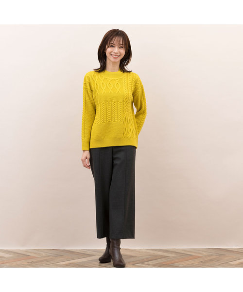 ケーブル柄ブロッキングセーター | Junior online shop（ジュニアー