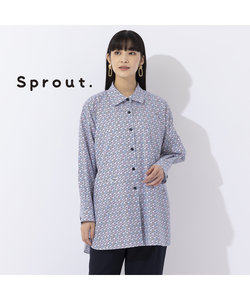 【Sprout.】トルコ製素材　幾何プリントブラウス