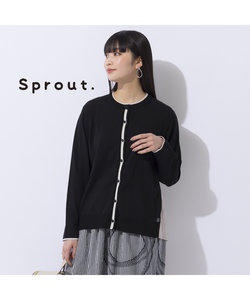 【Sprout.】バックコンシャス　配色使いカーディガン