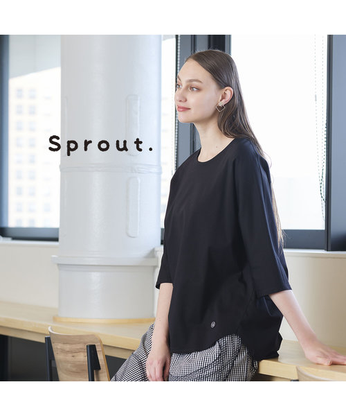 【Sprout.】綿100％　後ろスリットTシャツ