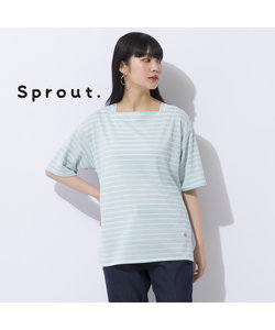 【Sprout.】ポンチボーダー　ドロップショルダーTシャツ