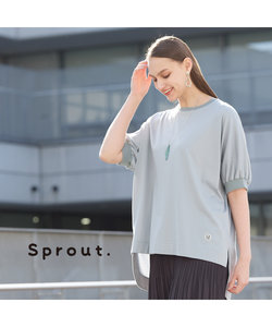 【Sprout.】リブ使い　プルオーバーコットンTシャツ［同素材アイテム有］