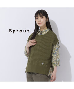 【Sprout.】アイレット編み　プルオーバーニットベスト