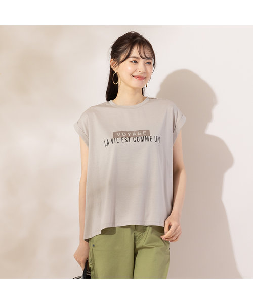 【S・Mサイズ】綿100％　フレアシルエットロゴTシャツ