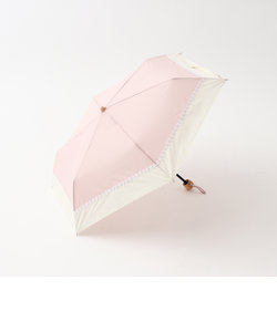 シャンブレーフラワーレース晴雨兼用折りたたみ傘 日傘