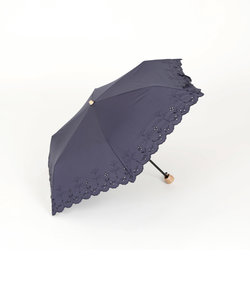 カットフラワー刺繍晴雨兼用折りたたみ傘 日傘