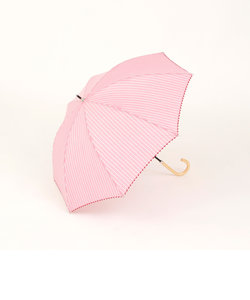 シェル刺繍ストライプ晴雨兼用長傘 日傘