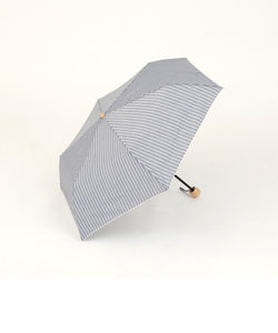 シェル刺繍ストライプ晴雨兼用折りたたみ傘 日傘