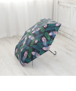 リーフ柄晴雨兼用折りたたみ傘 日傘