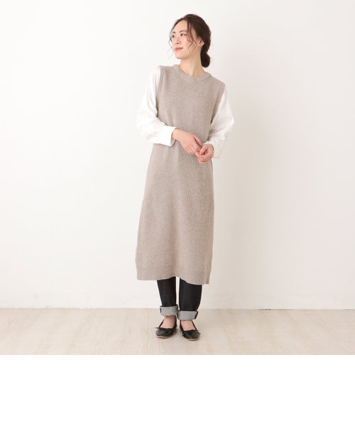 シャツ畦編みニットドッキングワンピース Afternoon Tea Living アフタヌーンティー リビング の通販 Mall