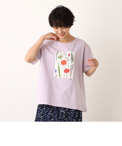 ワイドTシャツ/フラワー/itabamoe