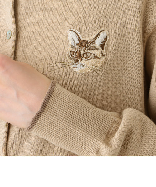 アフタヌーンティー　Cat's NapTimeネコ刺繍カーディガン