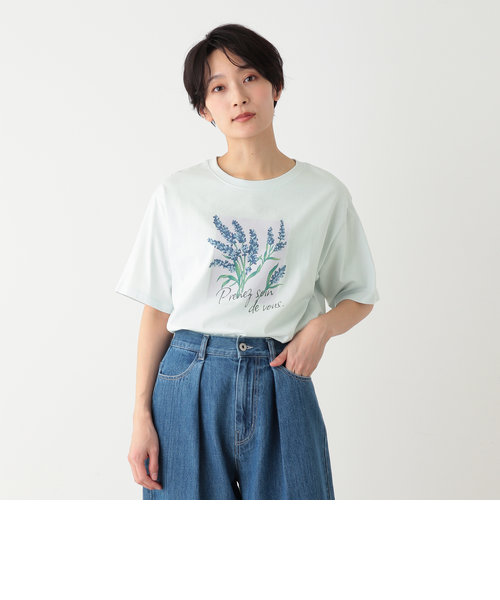 フラワーTシャツ/ラベンダー