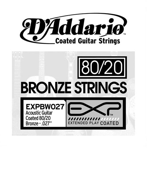 EXPBW027 アコースティックギター弦 EXP Coated 80/20 Bronze Wound Singles 027 【バラ弦1本】