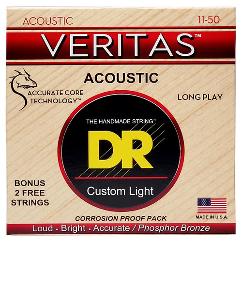 VERITAS VTA-11 Custom Light 011‐050 アコースティックギター フォスファーブロンズ弦【ディーアール ヴェリタス】