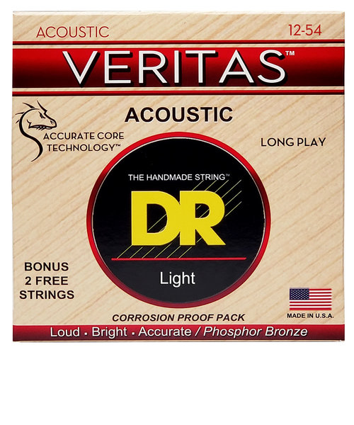 VERITAS VTA-12 Light 012‐054 アコースティックギター フォスファーブロンズ弦【ディーアール ヴェリタス】