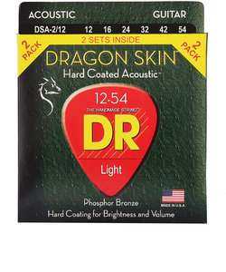 DRAGON SKIN DSA-2/12 2PACK Light 012-054 アコースティックギター コーティング弦 フォスファーブロンズ【2パックセット】