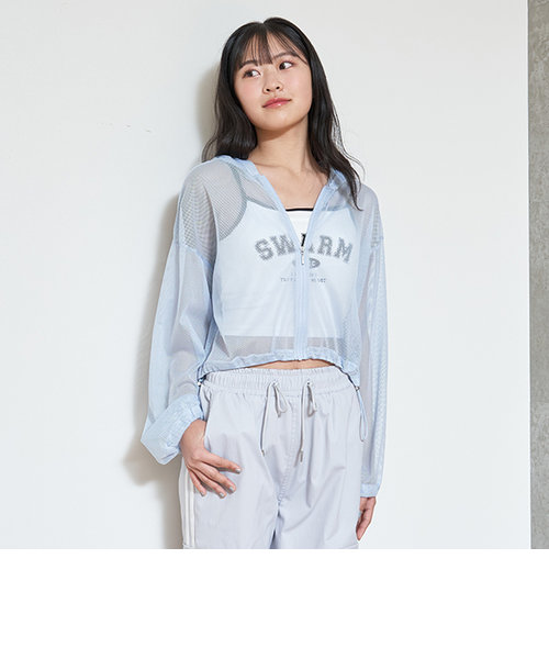 10％OFF LOVETOXIC ラブトキシック LTXC メッシュパーカー インナー付 女の子 キッズ ジュニア キャミソール オフ サックス  ブラック 140-160cm K 新作 2402 49 子ども服