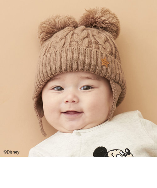 BABY Wポンポンニット帽 | petit main（プティマイン）の通販 - &mall