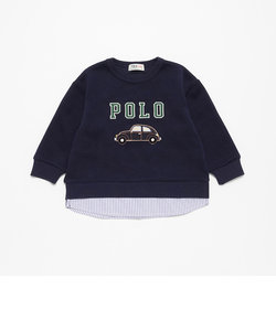 【POLO BCS】ロゴアップリケ長袖Tシャツ