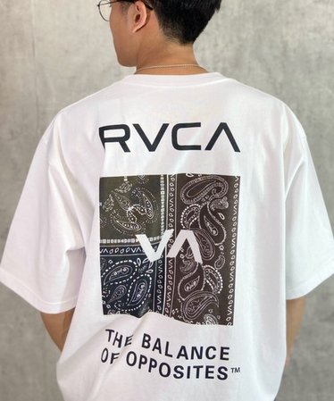 RVCA(ルーカ)ﾒﾝｽﾞ/半袖Tｼｬﾂ/ﾙｰｽﾞｼﾙｴｯﾄ/ｵｰﾊﾞｰｻｲｽﾞ/ﾍﾟｲｽﾞﾘｰ柄