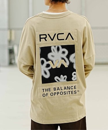 RVCA(ルーカ) /長袖Tシャツ/スクエアロゴTシャツ/オーバーサイズ