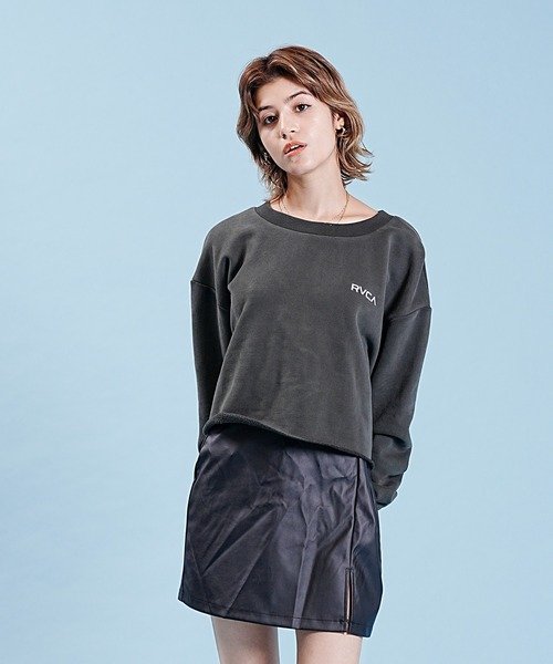 RVCA(ルーカ)長袖トレーナー/スウェット/クロップド丈/MINI RVCA CROPED CREW/BD044-153/ﾚﾃﾞｨｰｽ/ムラサキスポーツ