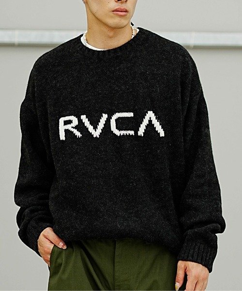 RVCA(ルーカ)ロゴニット/クルーネック/アクリルニット/グラデーション