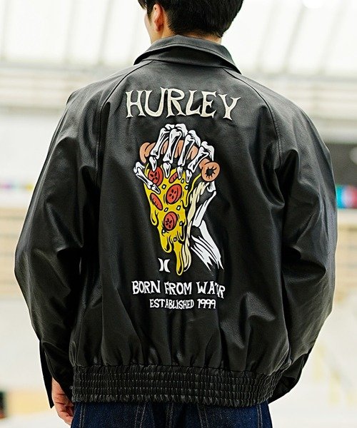 Hurley(ハーレー)ライダースジャケット/シンセティックレザー/バック