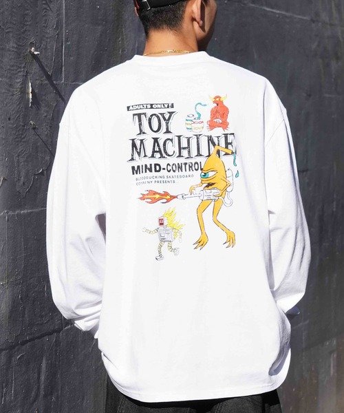 【ムラサキスポーツ限定】TOY MACHINE(トイマシーン)長袖Tシャツ/オーバーサイズ /バックプリント/MTMPELT6/ユニセックス/メンズ/レディース/ムラサキスポーツ