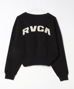  RVCA(ルーカ)長袖スウェット/クロップド丈/セットアップ対応/V NECK SWEAT TOP Vネック/BE043-001/レディース/ムラサキスポーツ