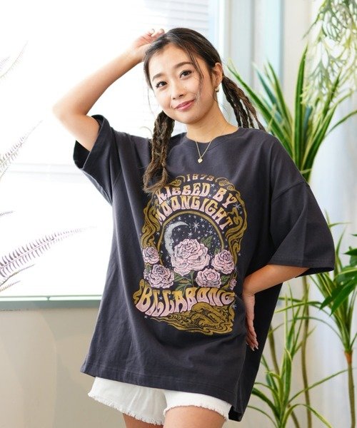 BILLABONG(ビラボン)半袖Tシャツ/ルーズシルエット/GRAPHIC TEE/BE013-210/2024モデル/レディース/ムラサキスポーツ