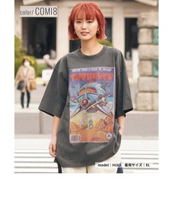 【ムラサキスポーツ限定】THRASHER(スラッシャー）半袖Tシャツ /ピグメント加工/コミックプリント/ビックシルエット/THMS-24SPCOMICT/ユニセックス/メンズ/レディース/ムラサキスポーツ