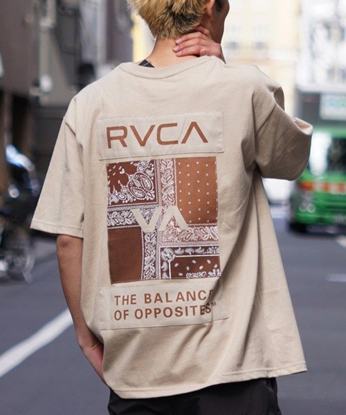 RVCA(ルーカ)半袖Tシャツ/バンダナ柄/ボックスシルエット/BE041-P21 