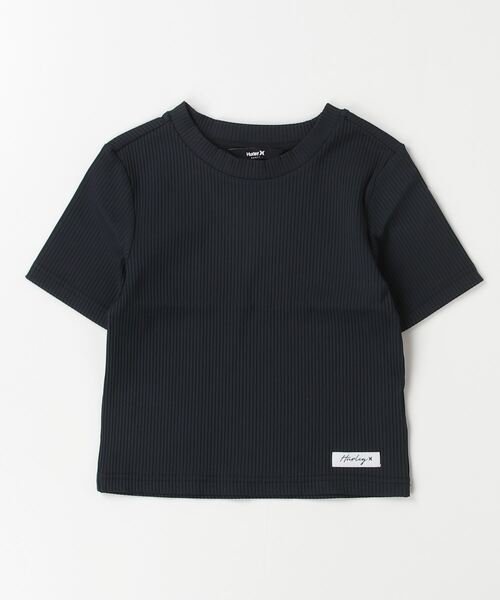 Hurley(ハーレー)半袖ラッシュガード/半袖Tシャツ/水陸両用/W RIB BORDER CROP SS/WUT2421038/2024モデル/レディース/ムラサキスポーツ