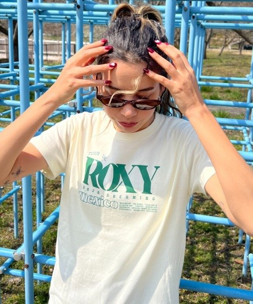 ROXY(ロキシー)半袖Tシャツ/ブランドロゴ/クルーネック/RST242032/2024モデル/レディース/ムラサキスポーツ