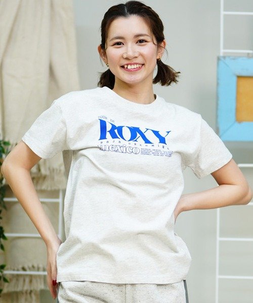 ROXY(ロキシー)半袖Tシャツ/ブランドロゴ/クルーネック/RST242032/2024モデル/レディース/ムラサキスポーツ