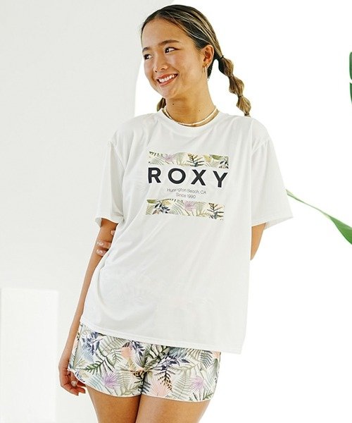 ROXY(ロキシー)3点セット水着/水陸両用ラッシュTシャツ/ボタニカル柄ビキニ/RSW241009/2024モデル/レディース/ムラサキスポーツ