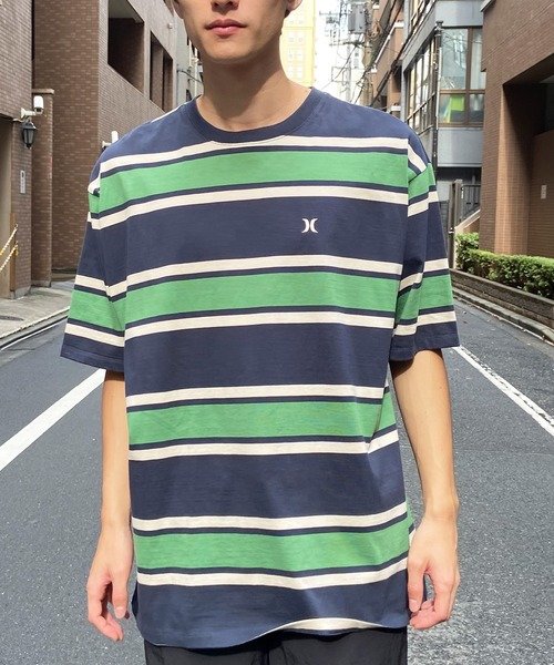 Hurley(ハーレー)半袖Tシャツ/オーバーサイズ/パネルボーダー/MSS2411019/2024モデル/ユニセックス/メンズ/レディース/ムラサキスポーツ