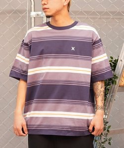 Hurley(ハーレー)半袖Tシャツ/オーバーサイズ/パネルボーダー/MSS2411019/2024モデル/ユニセックス/メンズ/レディース/ムラサキスポーツ