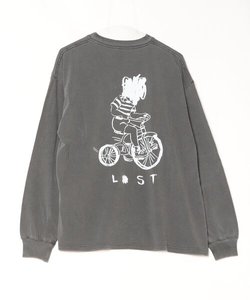 【ムラサキスポーツ限定】lost（ロスト）長袖Tシャツ/ロンT/ビックシルエット/バックプリント L24F2205/ ユニセックス/メンズ/レディース/ムラサキスポーツ