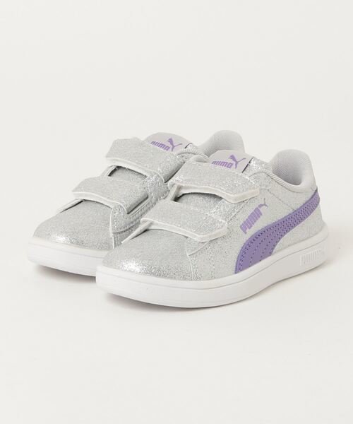 PUMA(プーマ)/スマッシュ 3.0グリッツグラム V PS/394686/通園/通学/キラキラ/女の子/キッズ/シューズ/スニーカー/ムラサキスポーツ