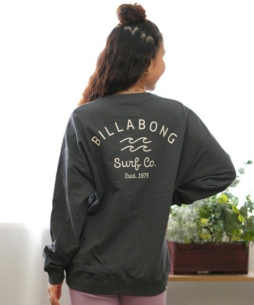 BILLABONG(ビラボン)長袖トレーナー/BE014-001/バックプリント/ボーイフィット/2024モデル/レディース/ムラサキスポーツ