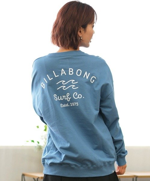 BILLABONG(ビラボン)長袖トレーナー/BE014-001/バックプリント/ボーイフィット/2024モデル/レディース/ムラサキスポーツ