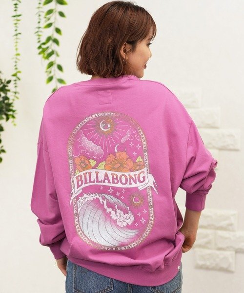 BILLABONG(ビラボン)長袖トレーナー/BE014-002/ルーズシルエット/スウェット/バックプリント/2024モデル/レディース/ムラサキスポーツ