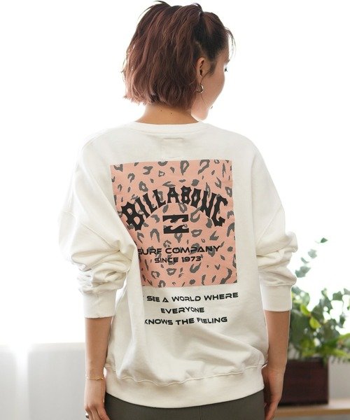 BILLABONG(ビラボン)長袖トレーナー/BE014-003/スウェット/バックプリント/ボーイフィット/2024モデル/レディース/ムラサキスポーツ