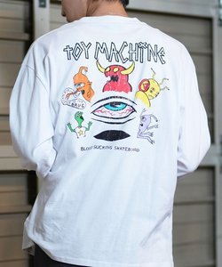 【ムラサキスポーツ限定】TOY MACHINE(トイマシーン)ロンT/長袖Tシャツ/ビックシルエット/バックプリント/MTMFELT4/ユニセックス/メンズ/ムラサキスポーツ