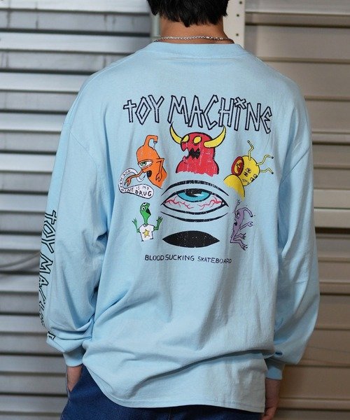 【ムラサキスポーツ限定】TOY MACHINE(トイマシーン)ロンT/長袖Tシャツ/ビックシルエット/バックプリント/MTMFELT4/ユニセックス/メンズ/ムラサキスポーツ