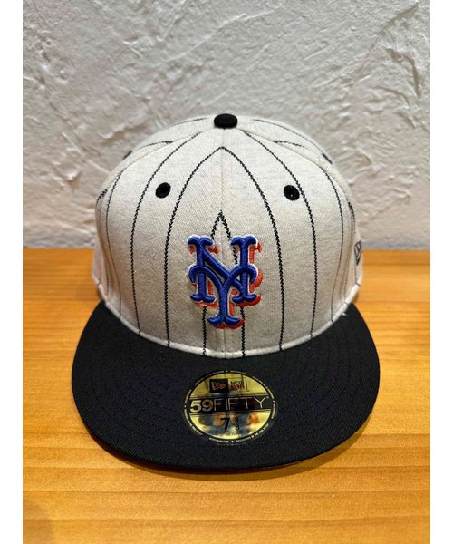 NEW ERA (ﾆｭｰｴﾗ) - 59FIFTY OATMEAL HEATHER NYM (5950 ｵｰﾄﾐｰﾙ ﾍｻﾞｰ ﾆｭｰﾖｰｸ･ﾒｯﾂ)