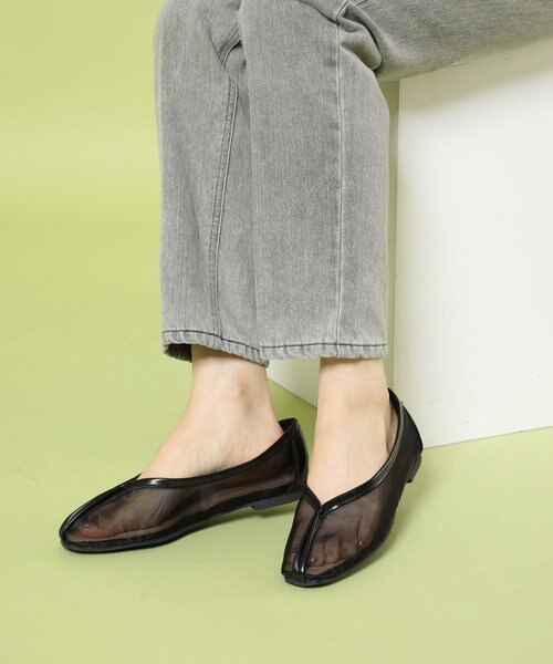メッシュフラットシューズ シースルー センターシーム